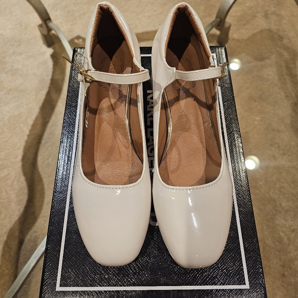 Fashion Bug Cream Mary Jane Heels